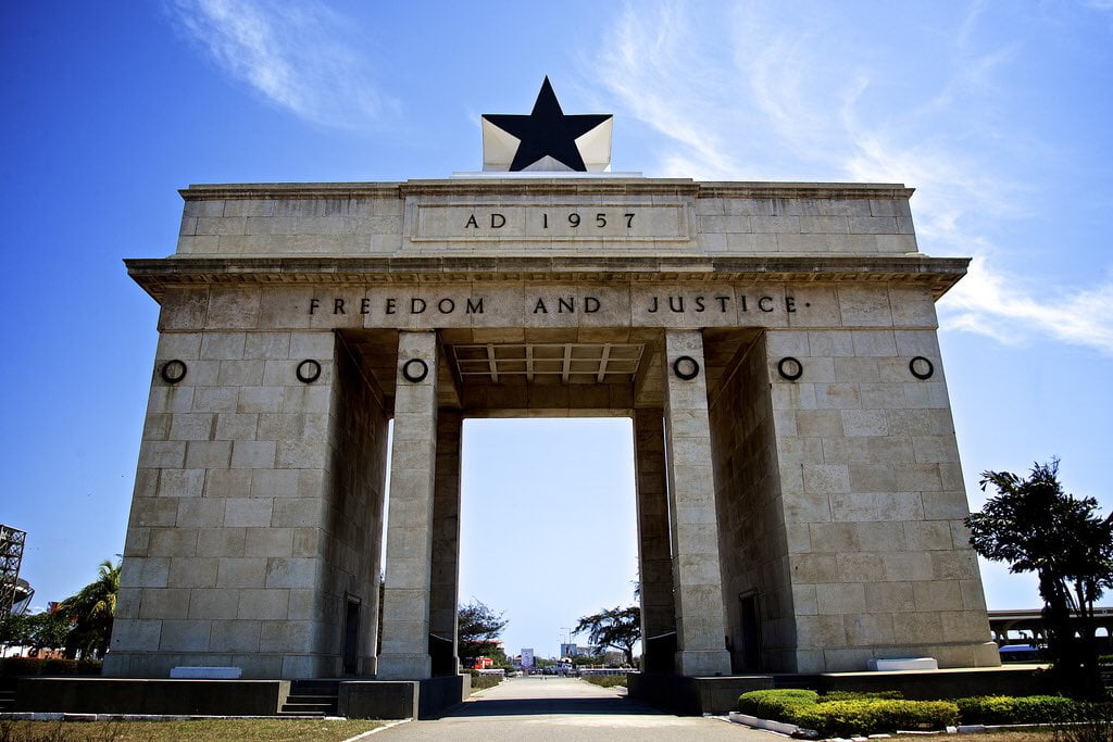 The Independence Arch of Ghana located at Independence Square in Greater Accra Region