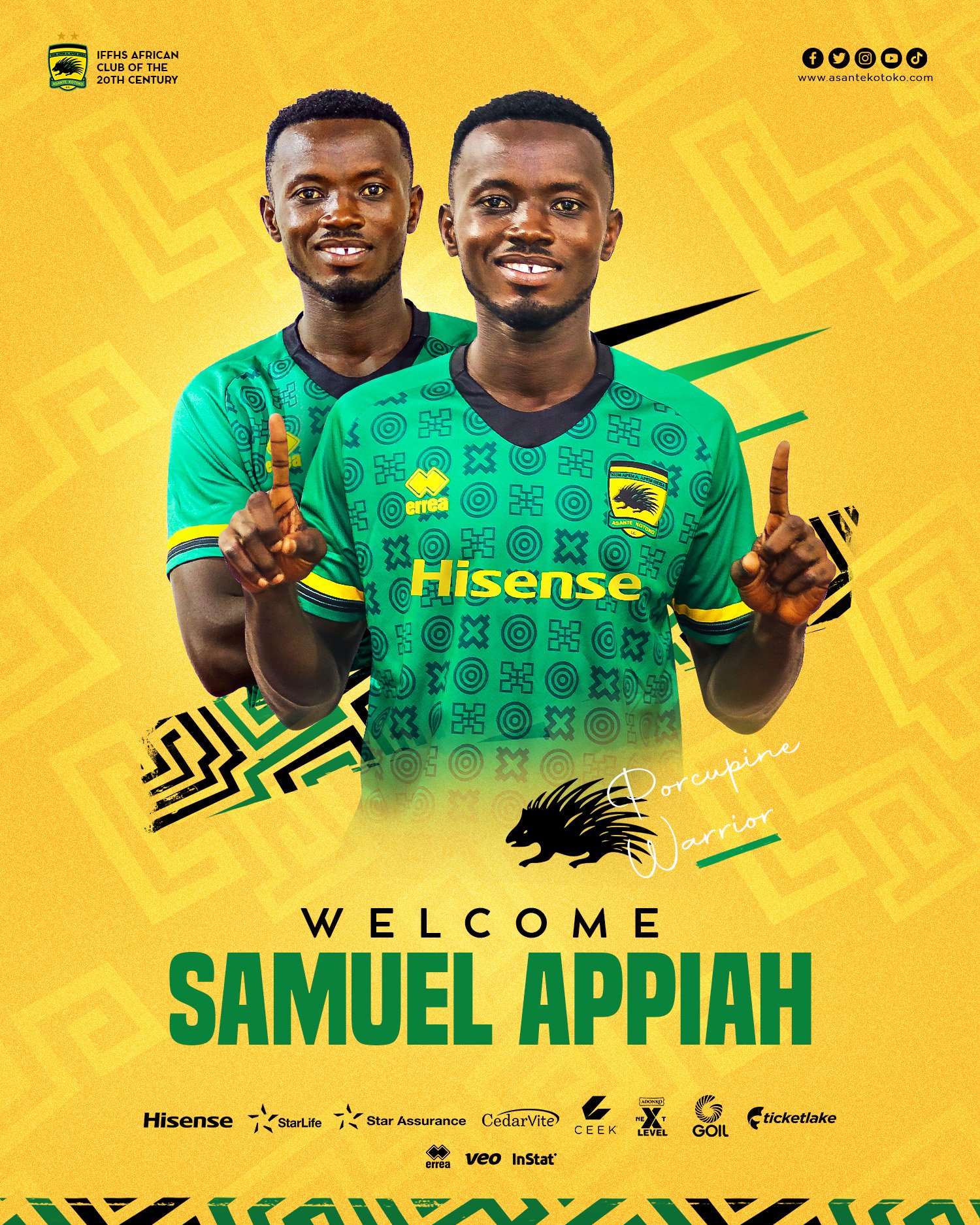 CONFIRMED : Hard-working defender Samuel Appiah joins Asante Kotoko