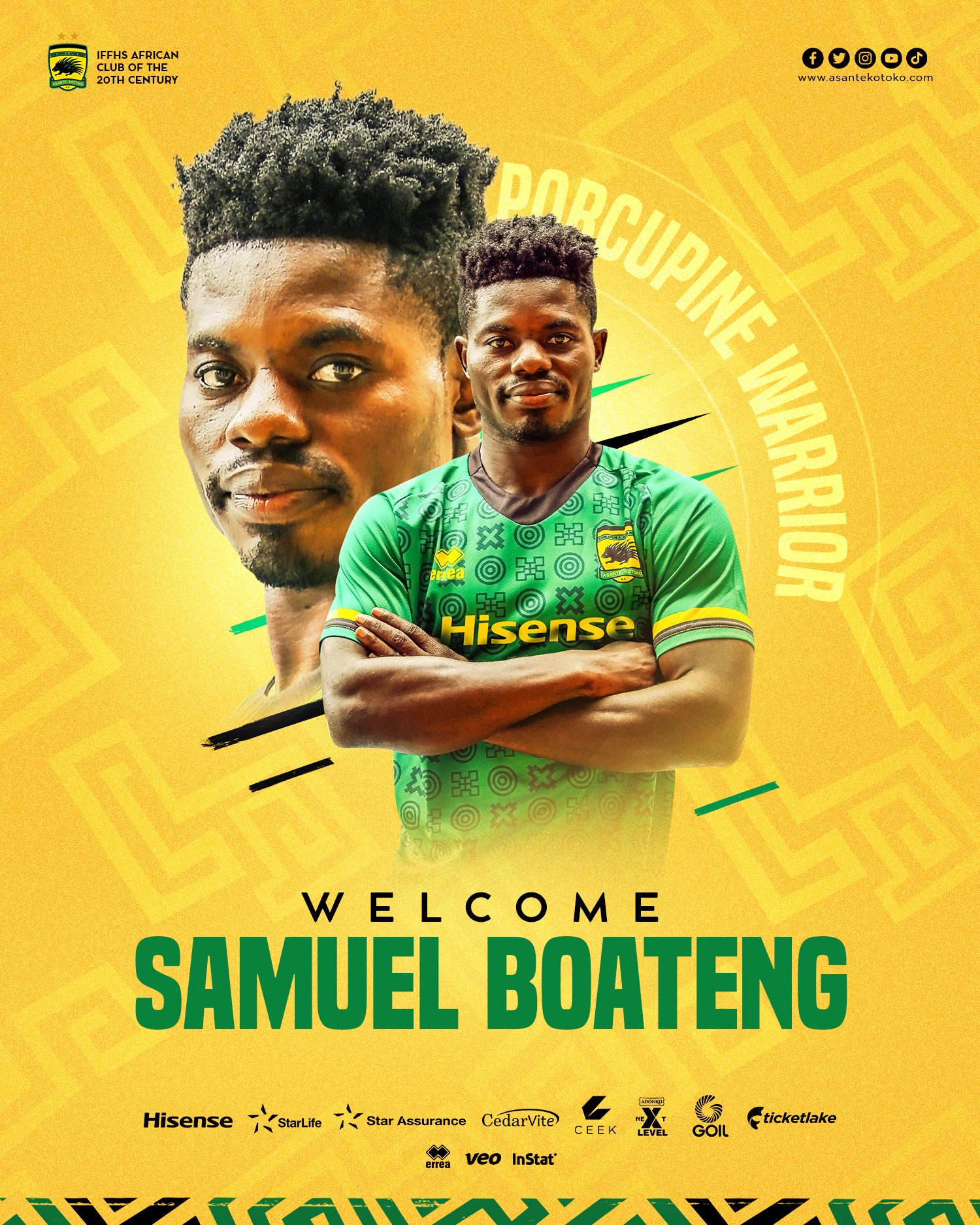 OFFICIAL : Asante Kotoko sign budding forward Samuel Boateng from Future Stars