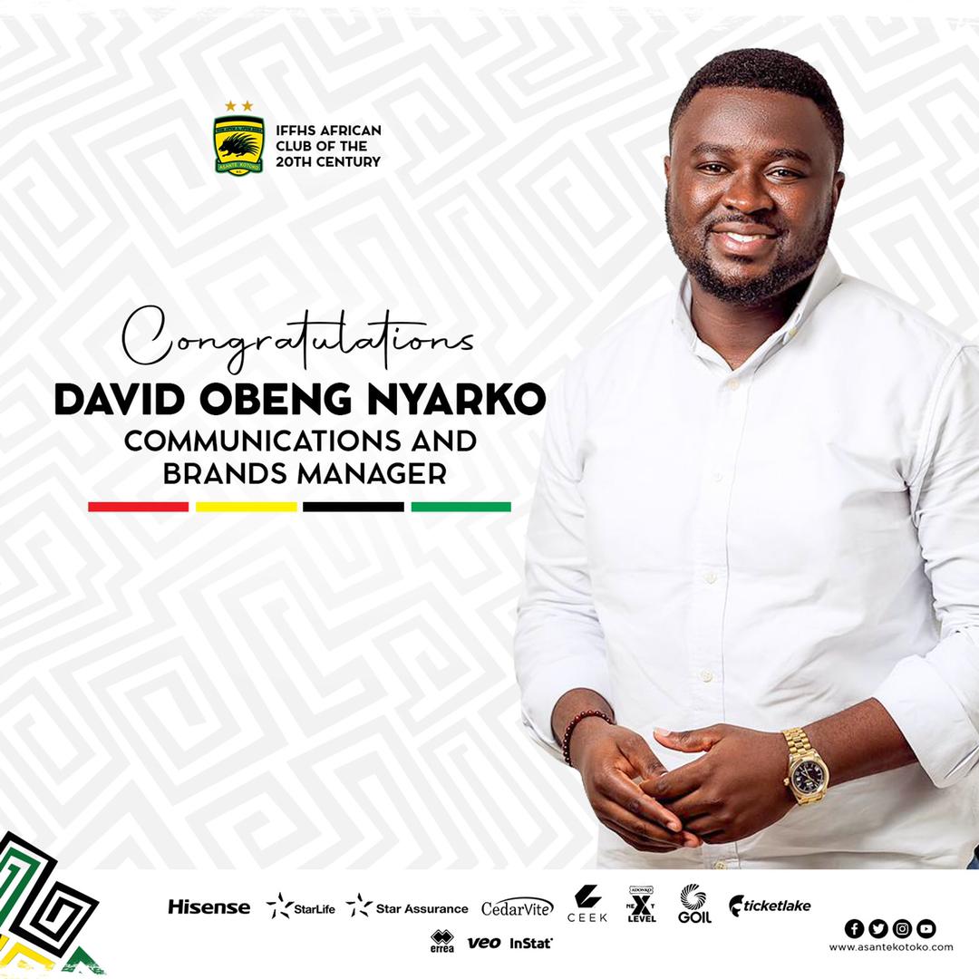 OFFICIAL: David Obeng Nyarko confirmed as Kotoko’s Communications and Brands Manager