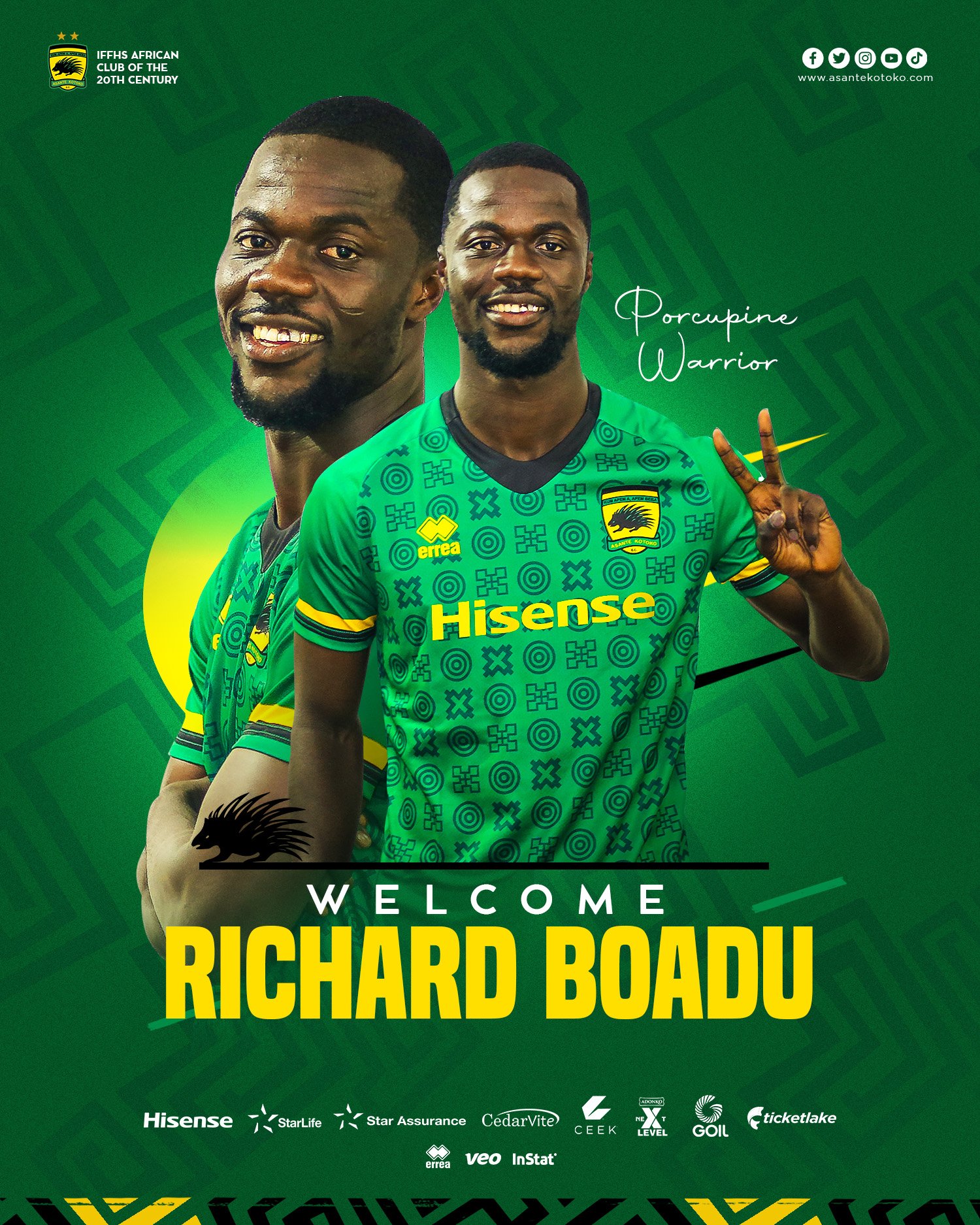 Richard Boadu joins Asante Kotoko from Medeama SC on three-year deal