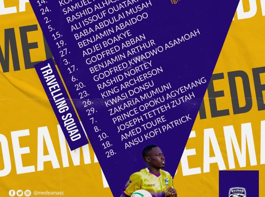 2021/22 GHPL: Medeama coach Ignatius Fosu names 23-man squad for Bechem United clash