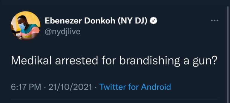 BREAKING: Medikal Arested