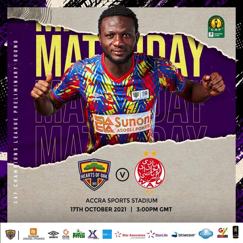 CAF CL: Hearts of Oak face stern test Wydad Athletic Club test- Preview