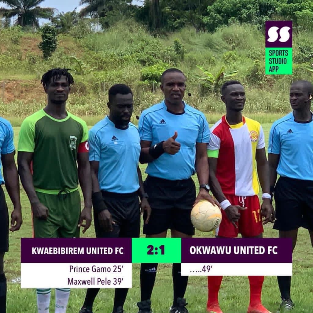 Division Two Middle League: Kwaebibirem United beats Okwawu United 2-1 to set up final against Koforidua Suhyen SC