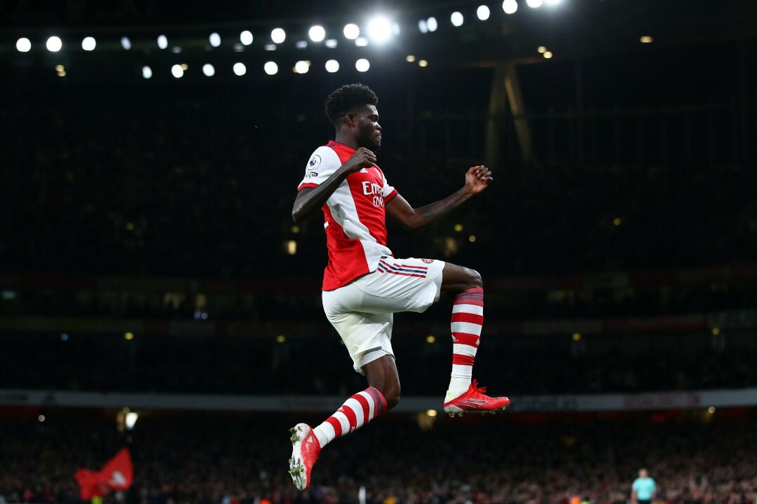 Ghana midfielder Thomas Partey nets debut EPL goal for Arsenal in big win against Aston Villa
