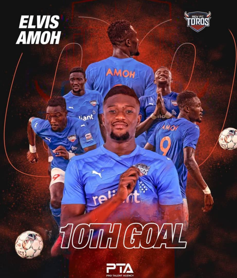 Ghanaian Elvis Amoh hits top form as he scores 10th goal of the season in USA