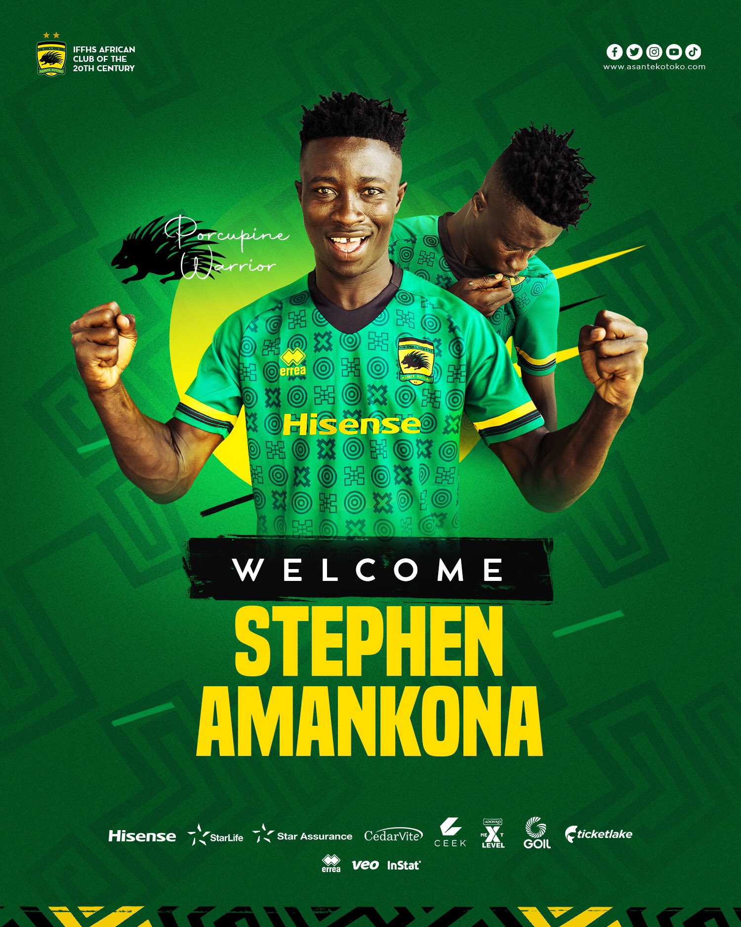 Kotoko unveil new signing Stephen Amankona