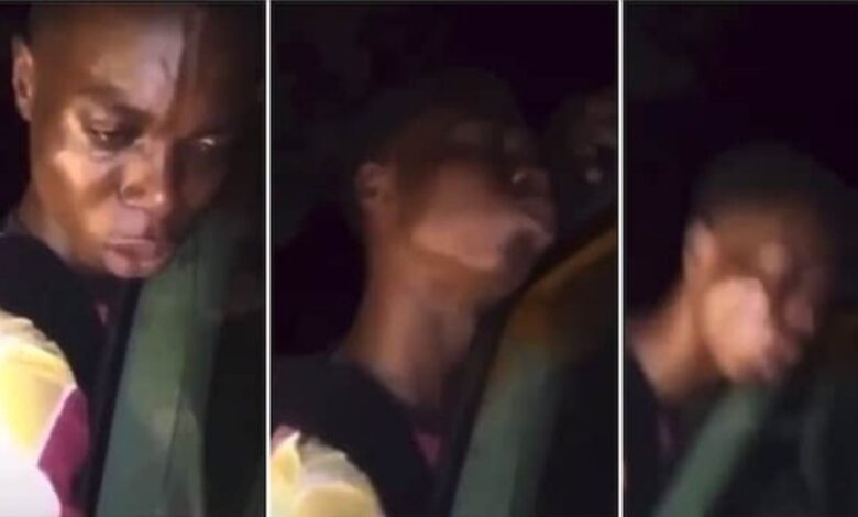 Let me talk to her- Moment man weeps and falls to the ground after his girlfriend dumped him (Watch)