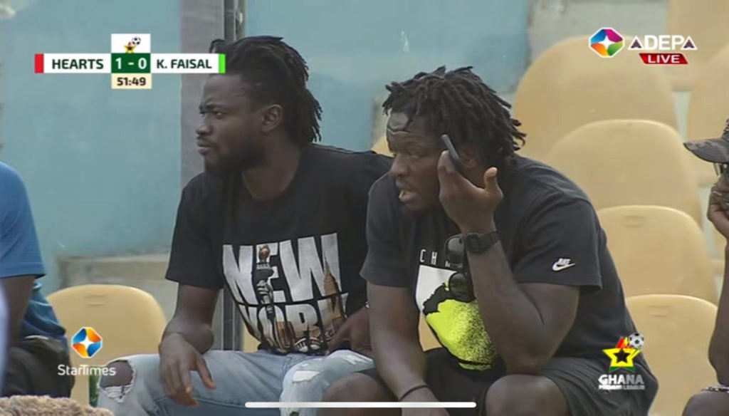 Hearts new signing Sulley Muntari spotted at the Accra Sports Stadium as club beat King Faisal