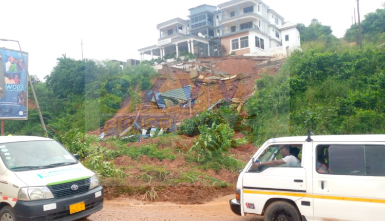 Fence Wall of West Fijai Hotel collapses causing massive road block