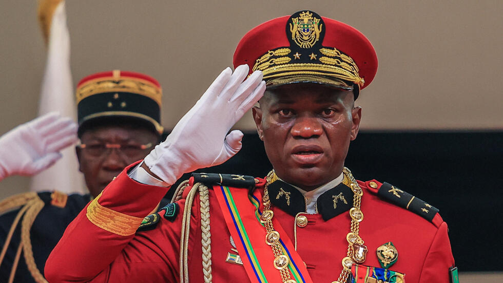 Gabon military ruler sworn in as caretaker president