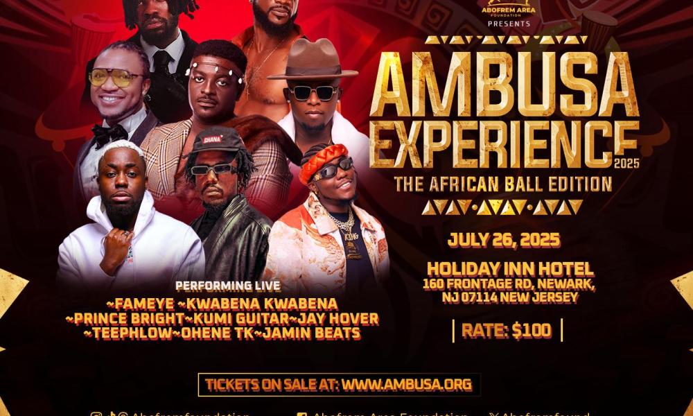 Fameye, Kwabena Kwabena, others headline AMBUSA Experience 2025 – “The African Ball Edition” New Jersey on July 26