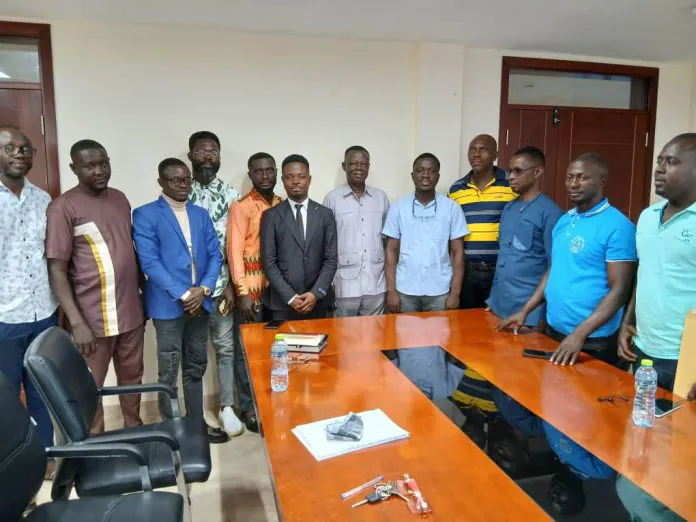 Western North Regional Minister, Hon. Wilbert Petty Brentum (7th From Left), With NDC Communication Officers